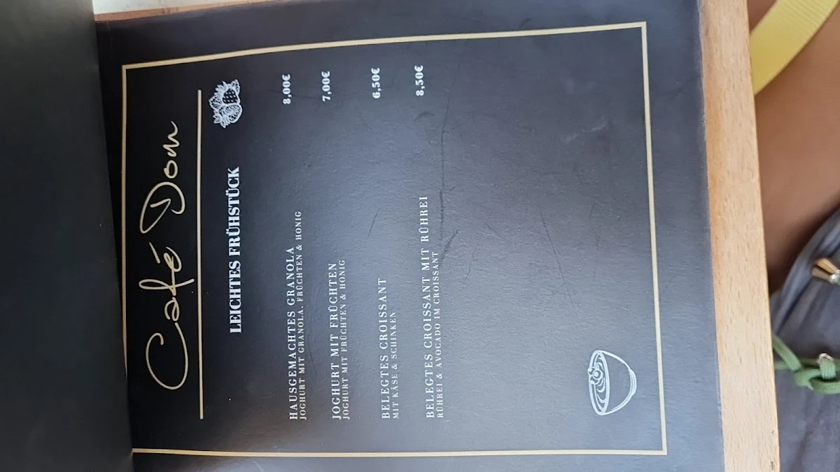Speisekarte, Café Dom