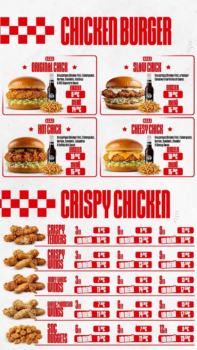 Speisekarte, Smash N Chickn