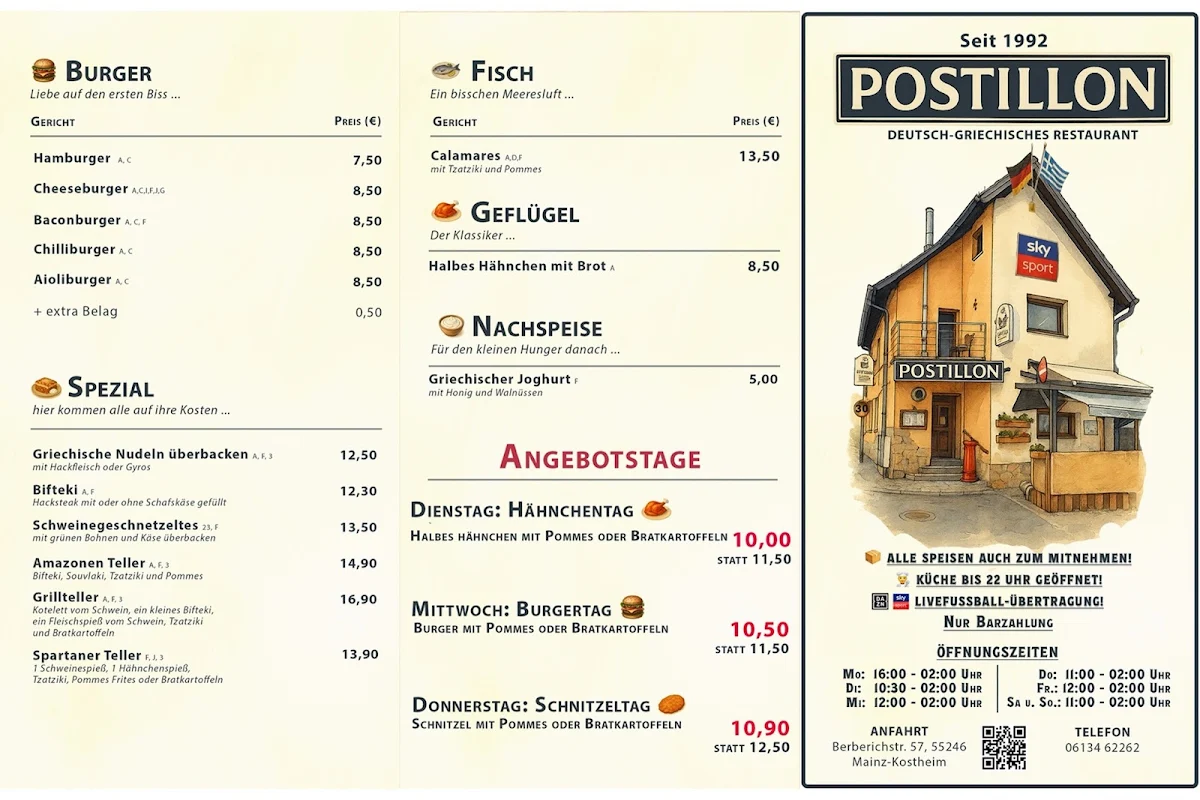 Speisekarte, Postillon