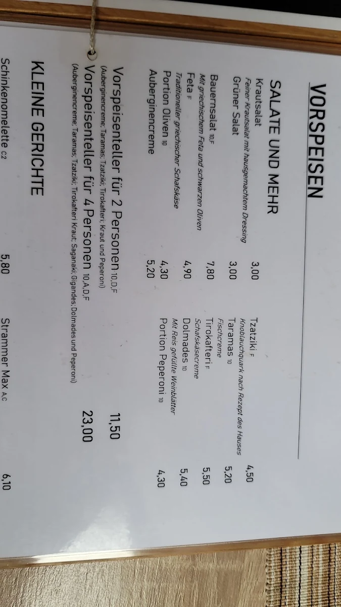 Speisekarte, Postillon