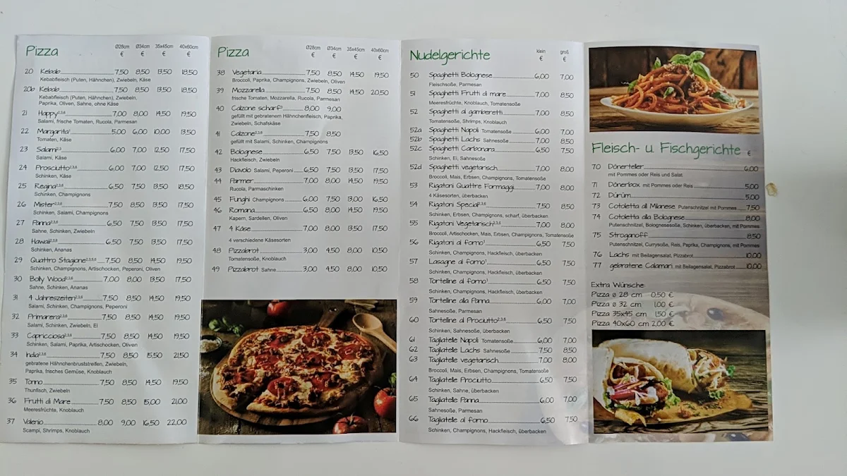 Speisekarte, Iso Pamir Pizza Service Passau