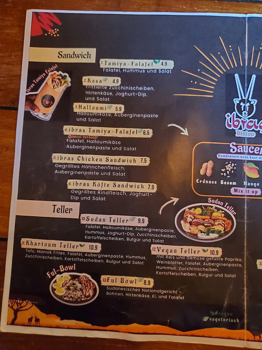 Speisekarte, Ibras Bistro Altona