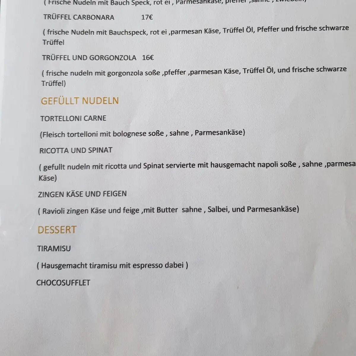 Speisekarte photo 1