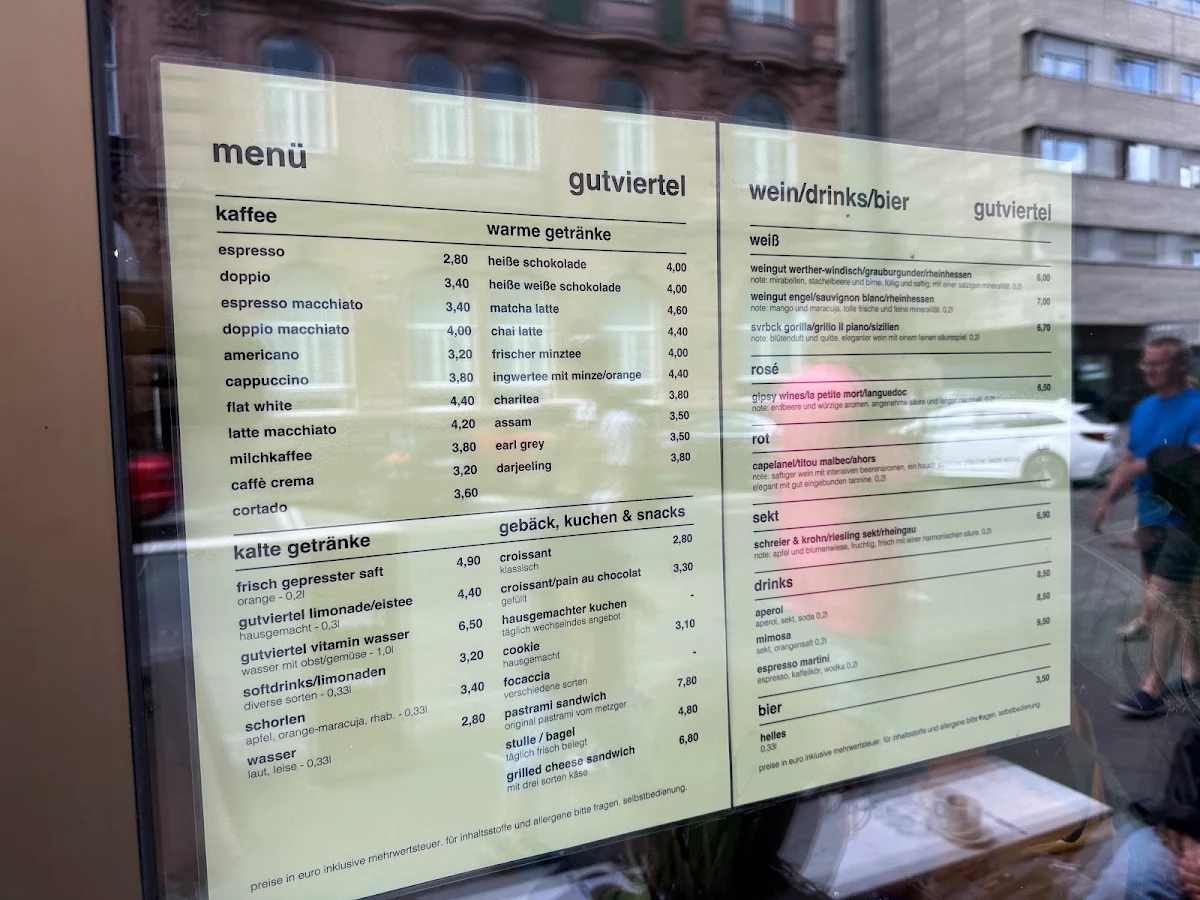 Speisekarte, gutviertel