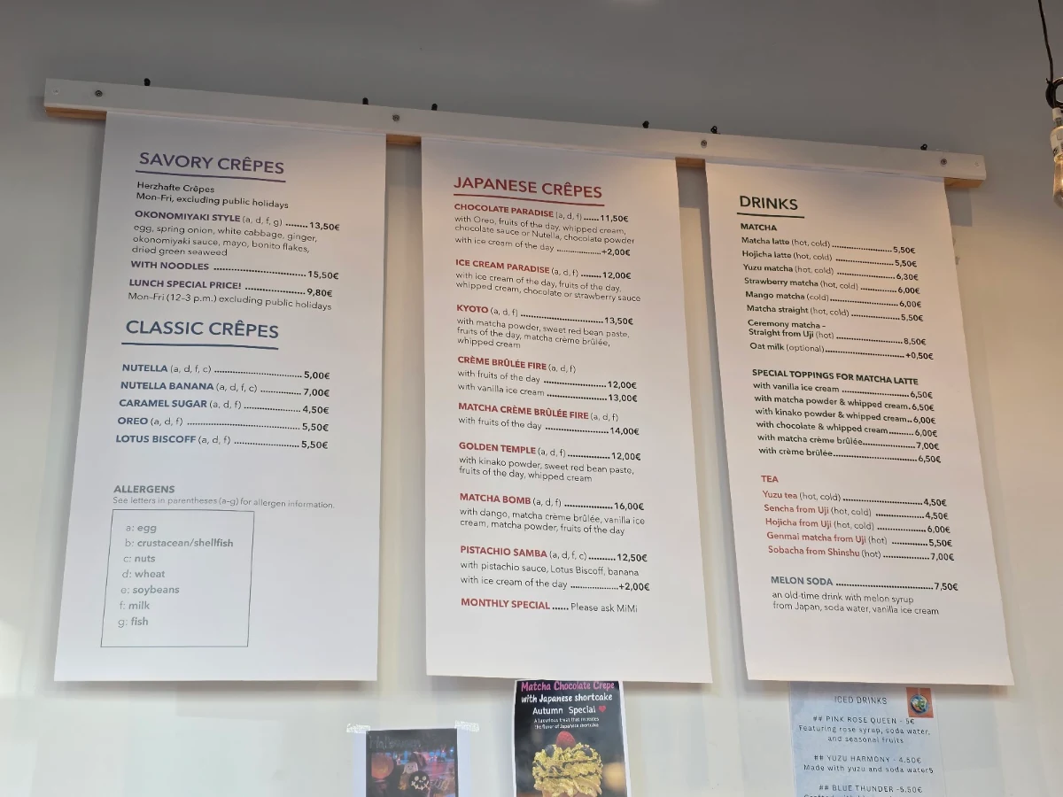 Speisekarte, MiMi's Crêpes 2