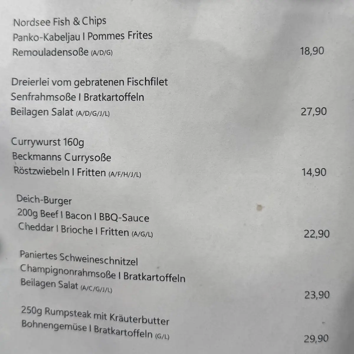 Speisekarte photo 1