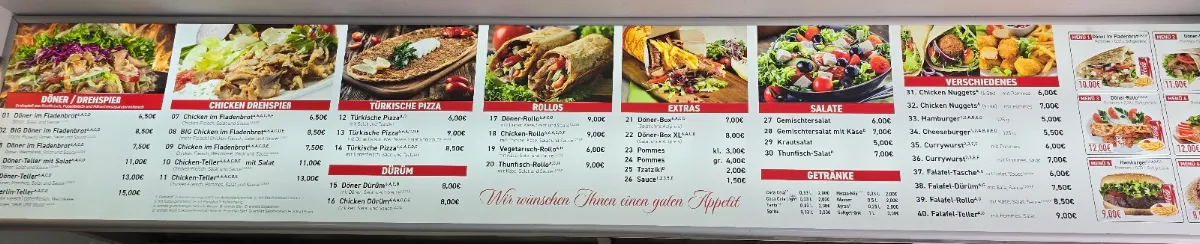 Speisekarte, Berlin Döner Neustadt am Rübenberge