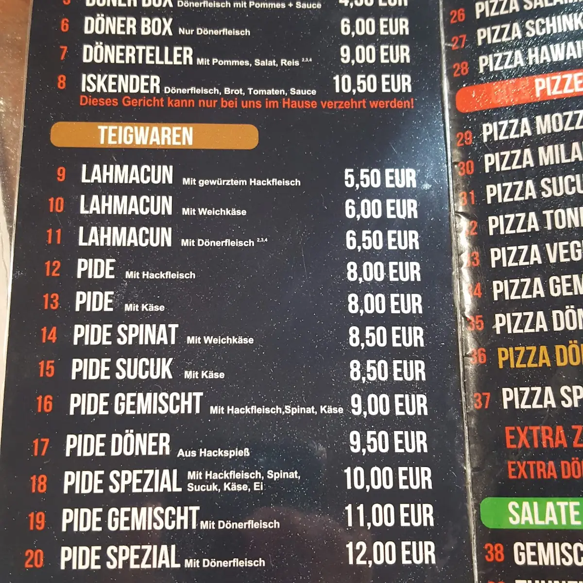 Speisekarte photo 2