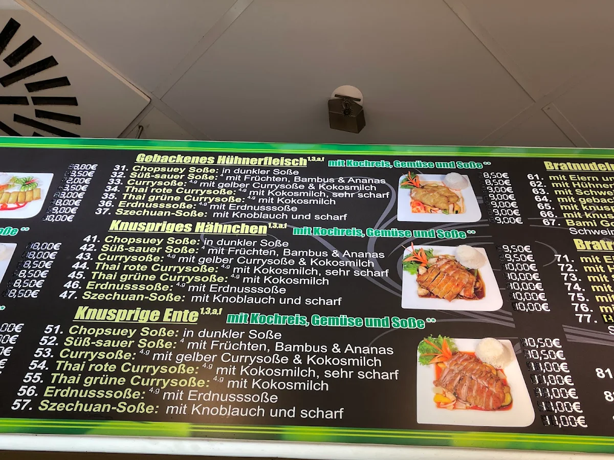 Speisekarte, Asia Anfu im Kaufland Stadthagen