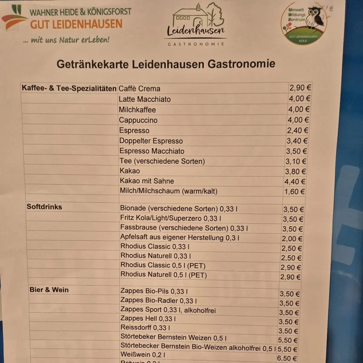 Speisekarte photo 1