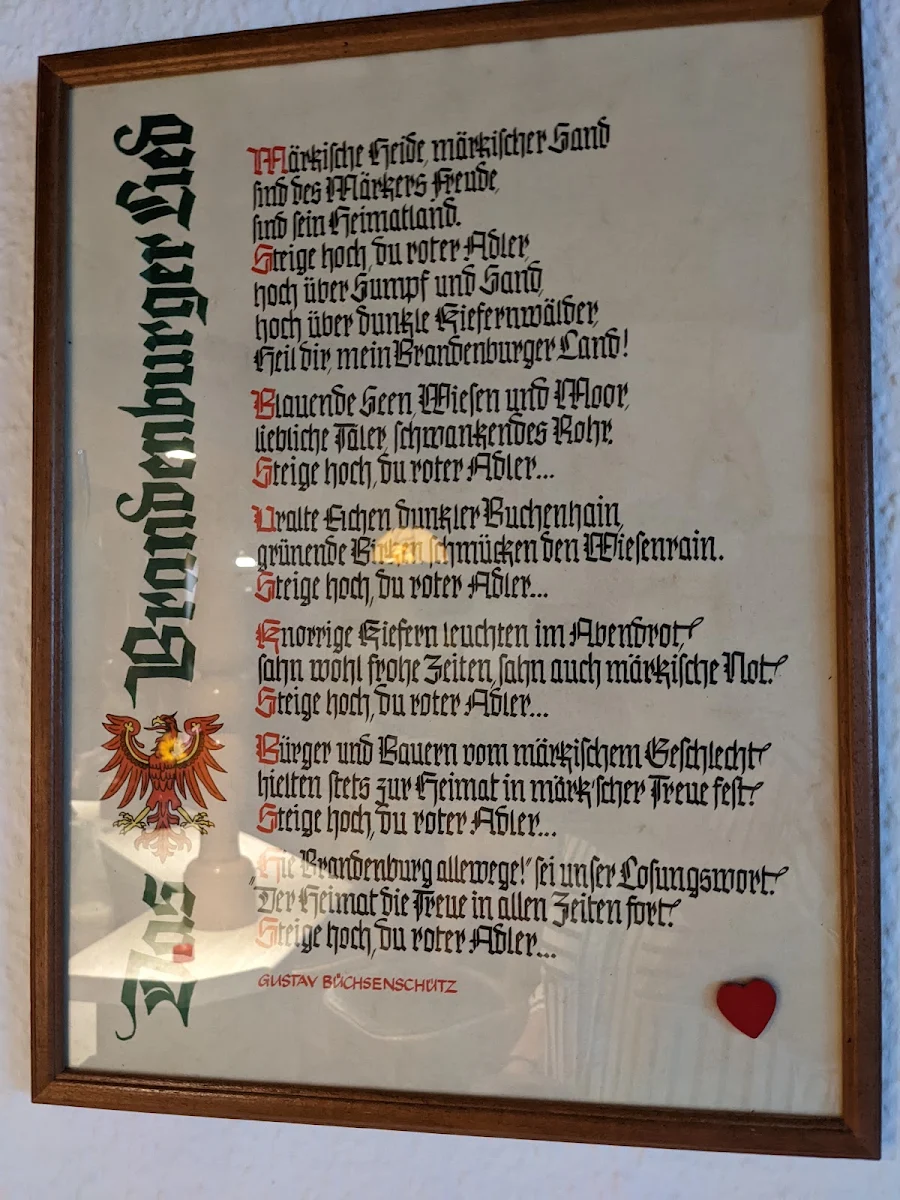 Speisekarte, Landgasthof Zum Märkischen Eck