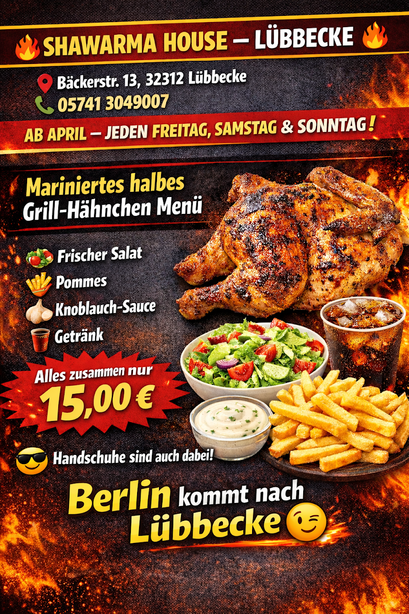 Speisekarte, Pizza & Döner House Lübbecke