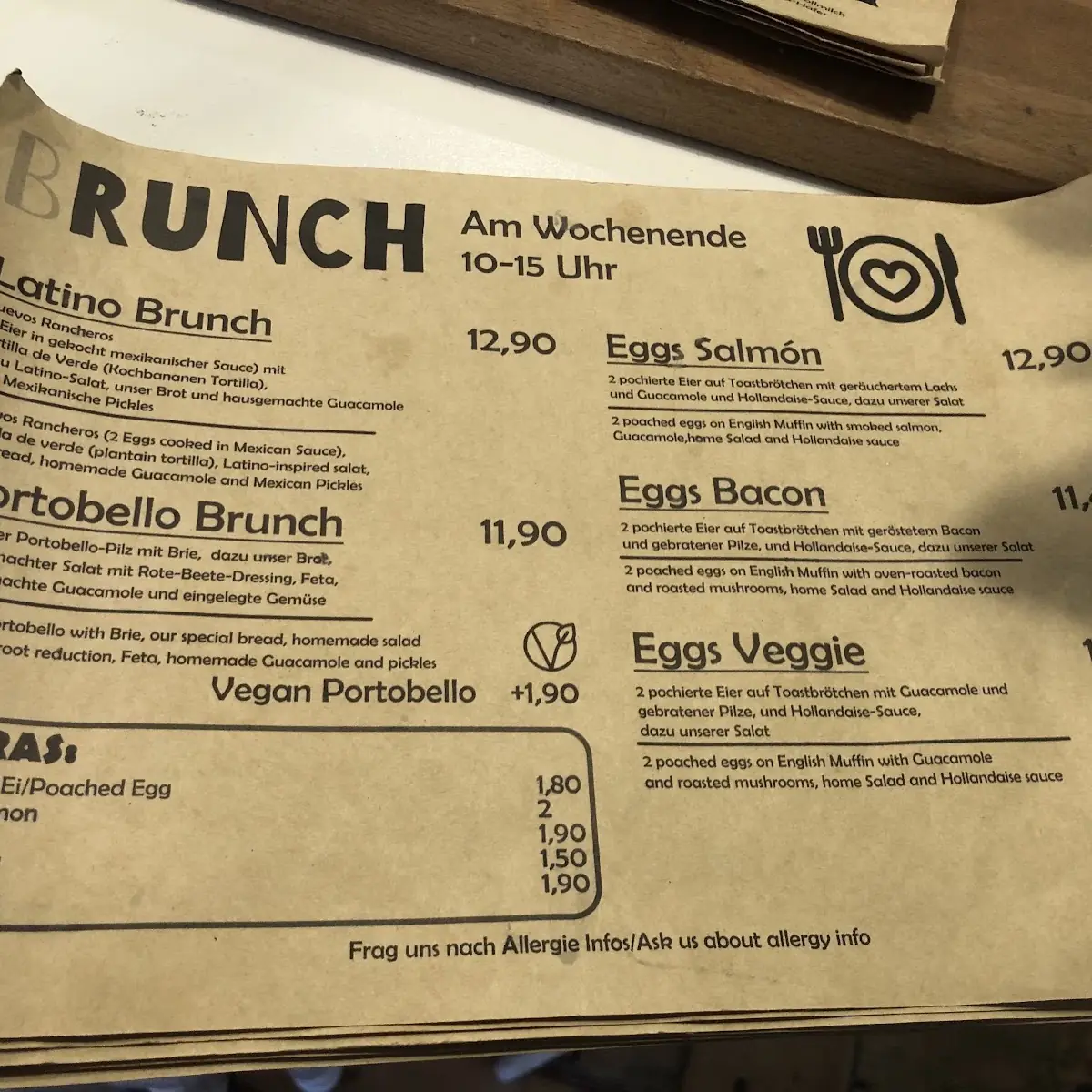Speisekarte, Café Señorita Ploff