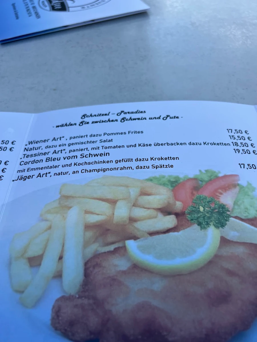 Speisekarte, Südsee Mengen
