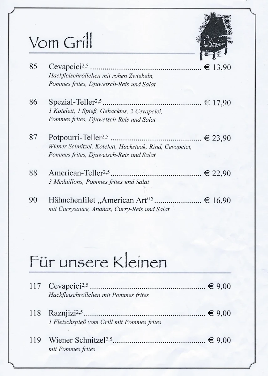Speisekarte, Hotel NIKE & Restaurant Haus Wessels - Bottrop