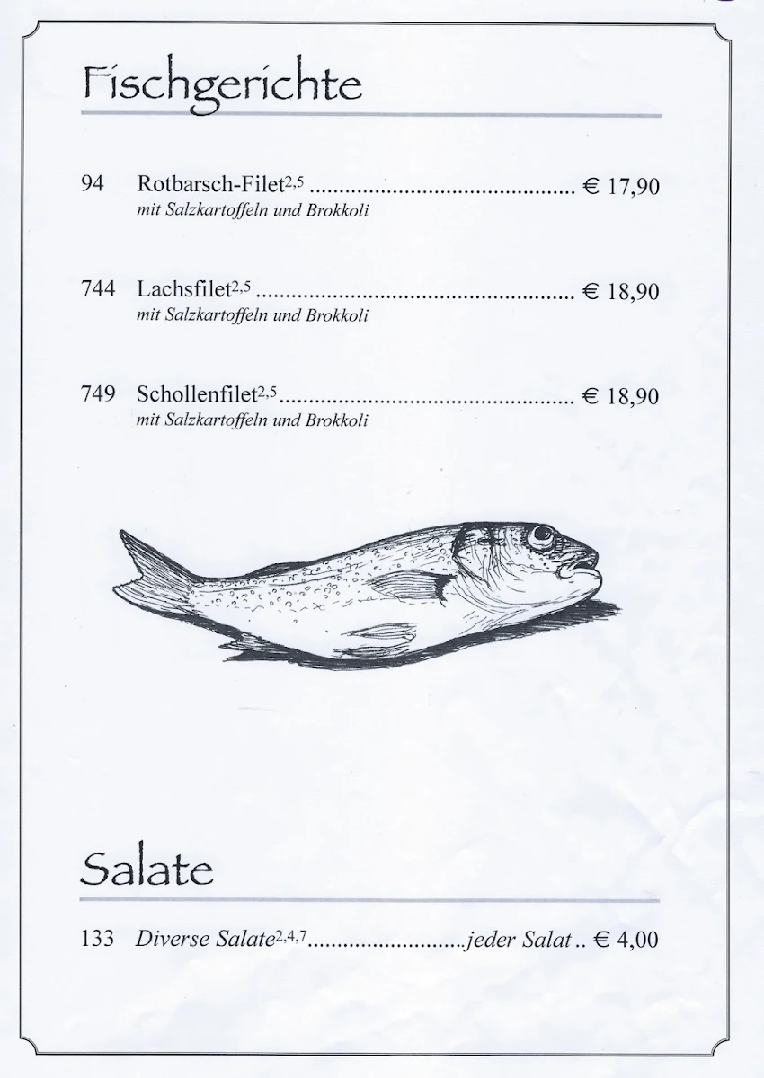 Speisekarte, Hotel NIKE & Restaurant Haus Wessels - Bottrop