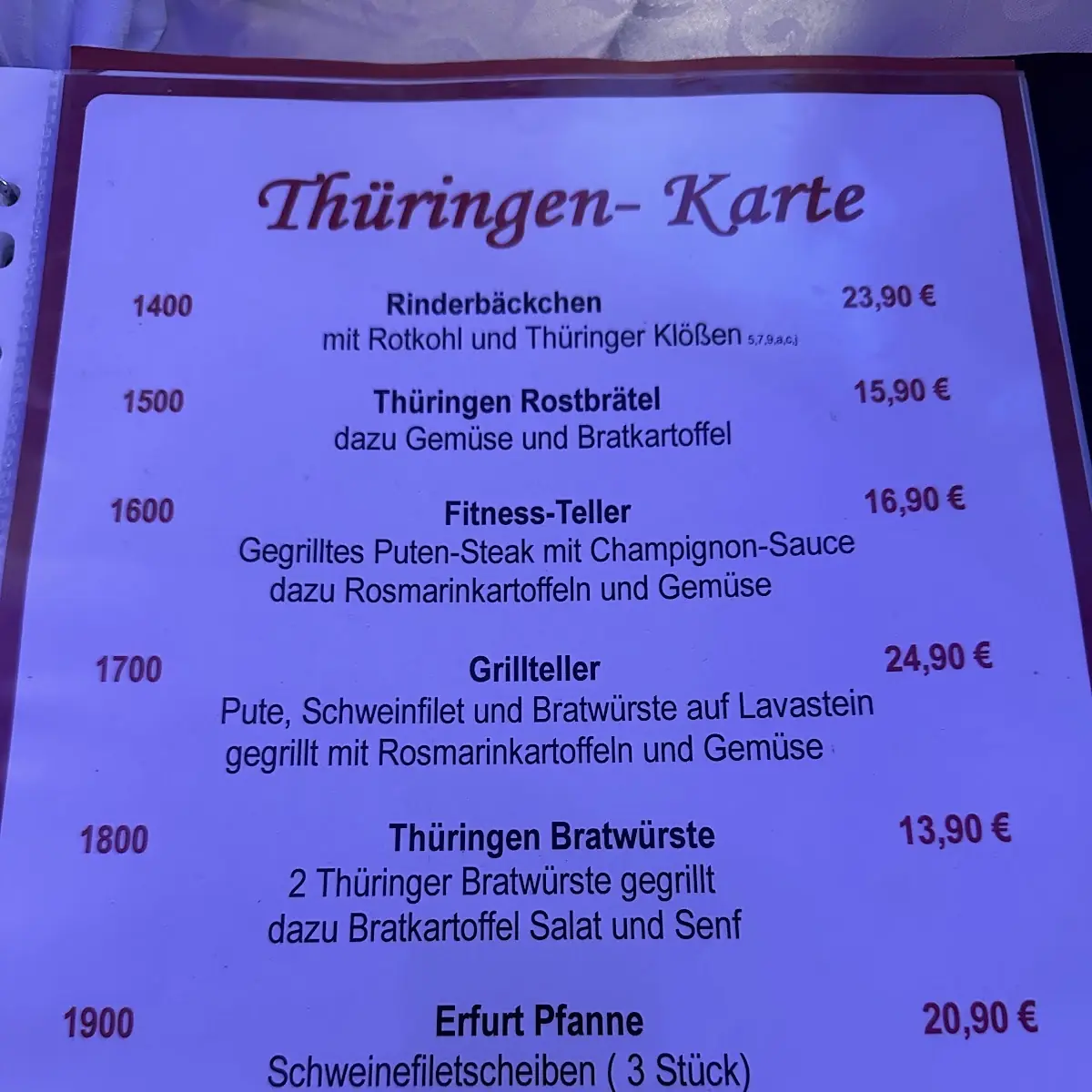 Speisekarte photo 2