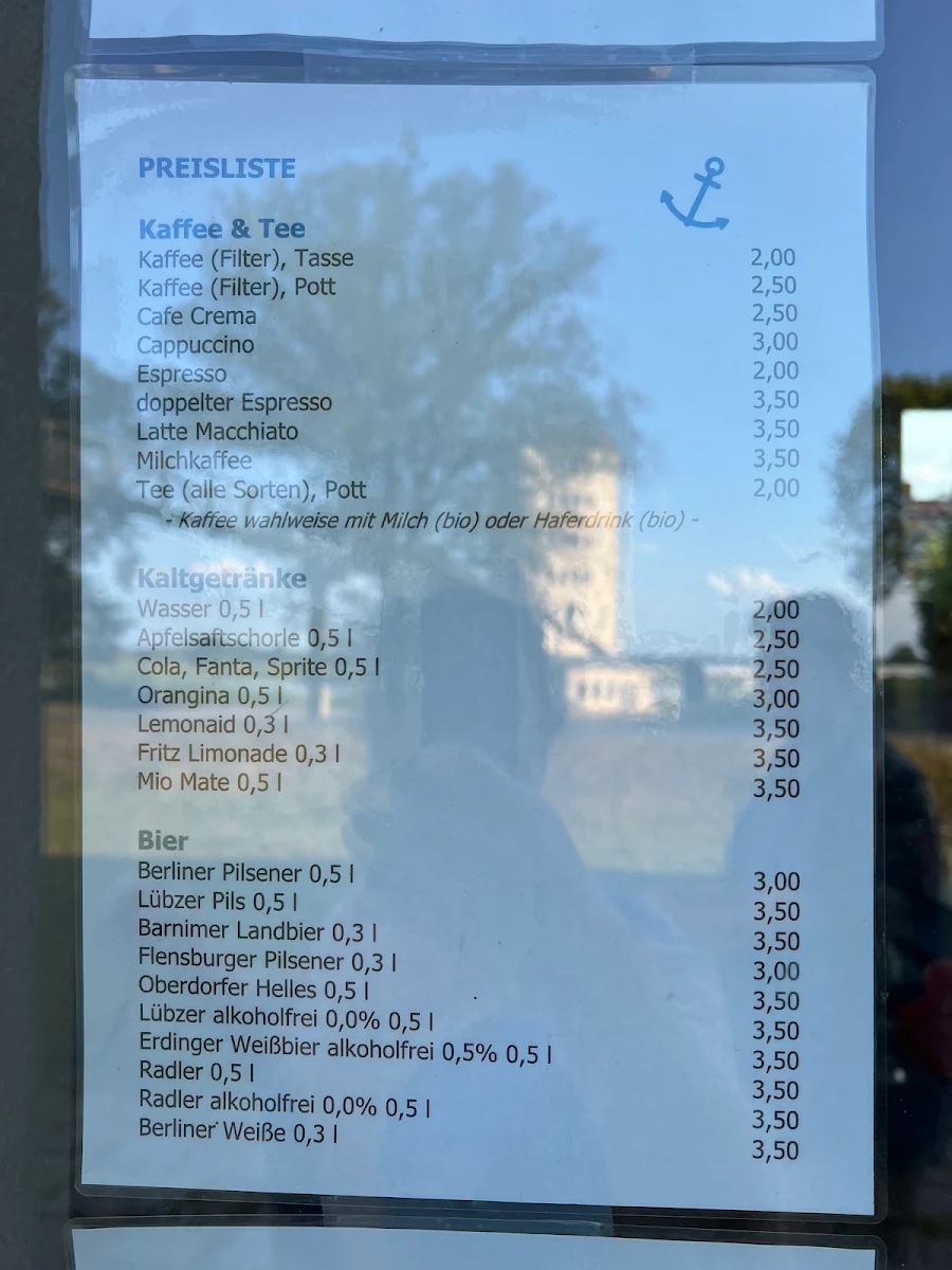 Speisekarte, Zum Blauen Anker - Imbiss, Café, Proviant