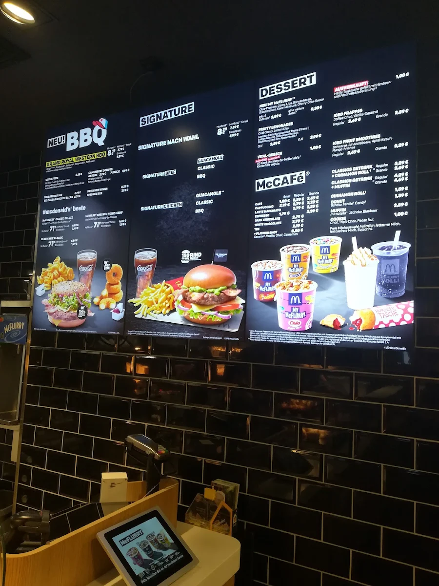 Speisekarte, McDonald's