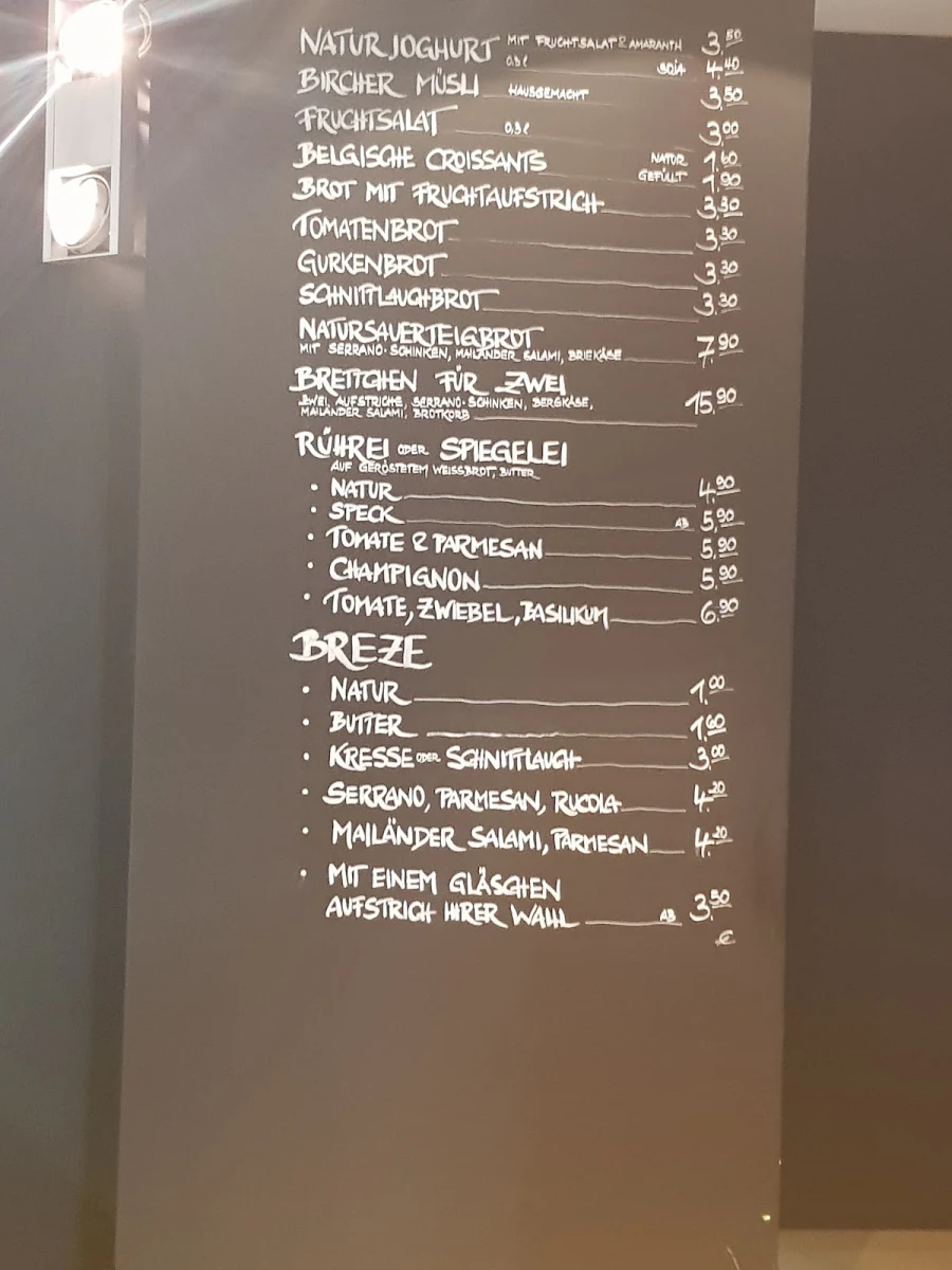 Speisekarte, Café Amsl