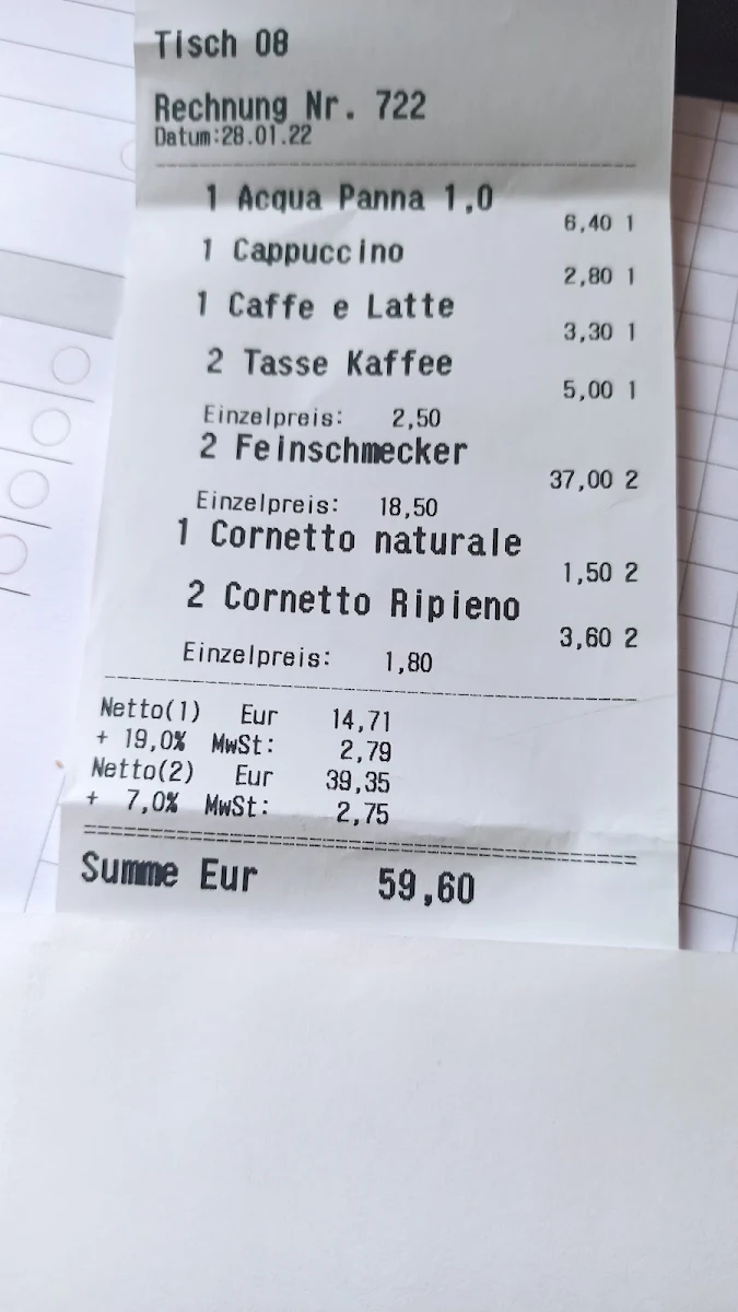 Speisekarte, Ristorante Caffè Torretta - Pizza - Pasta - Caffè - Bar