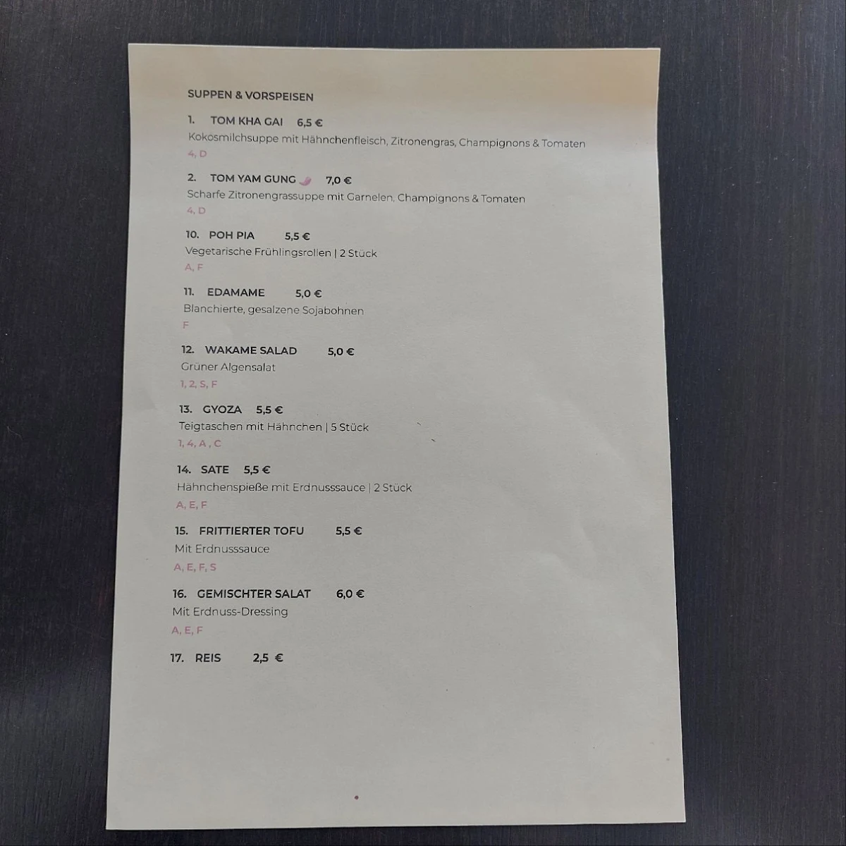 Speisekarte photo 2