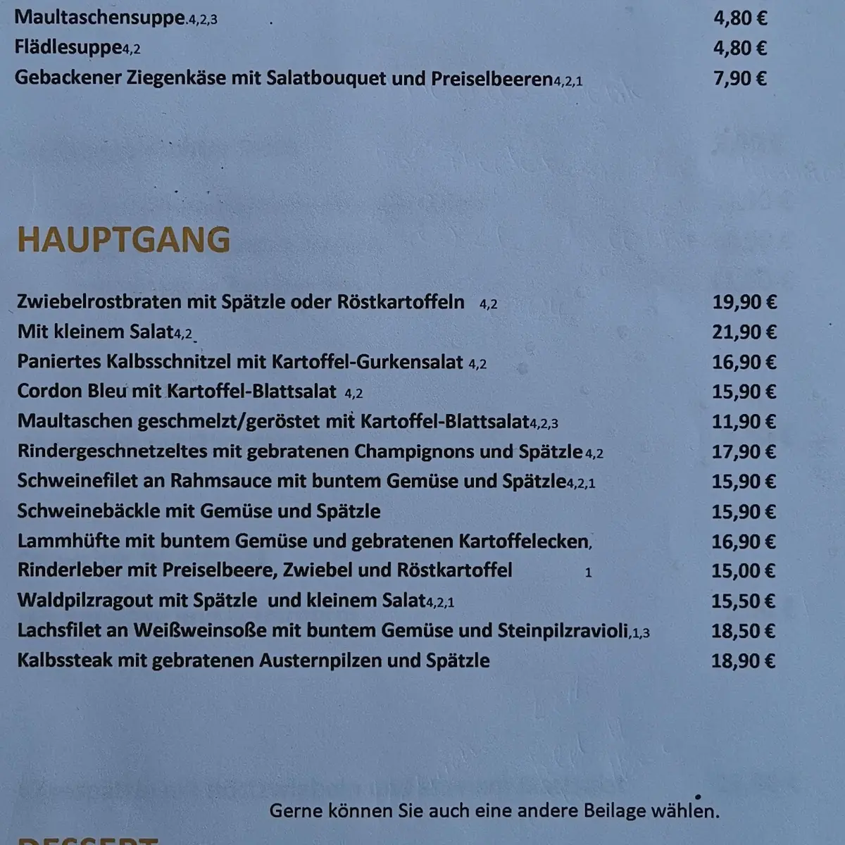 Speisekarte photo 1