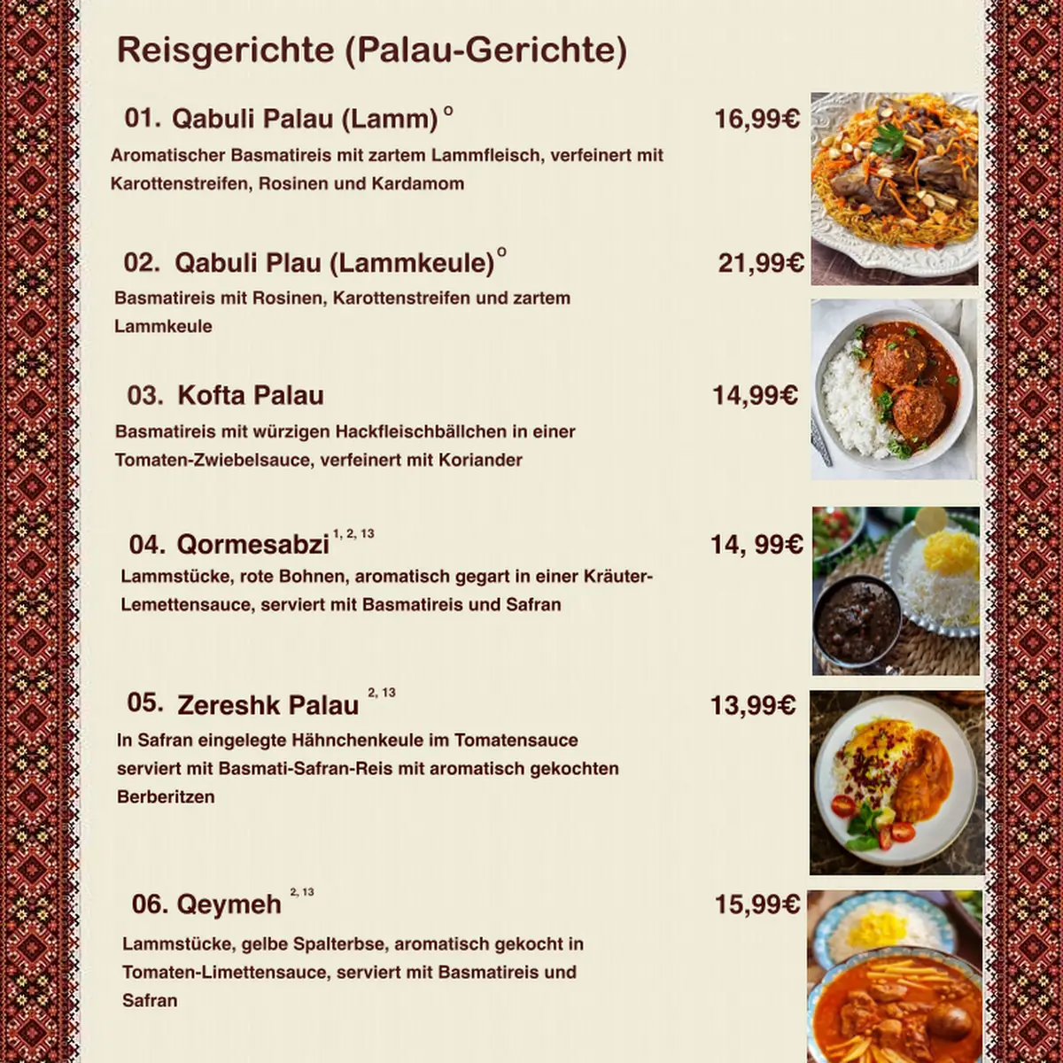 Speisekarte photo 1