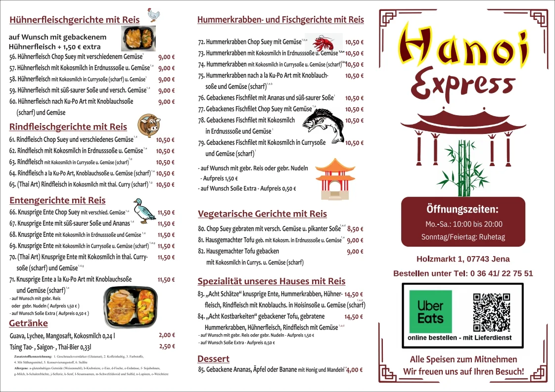 Speisekarte, Hanoi Express