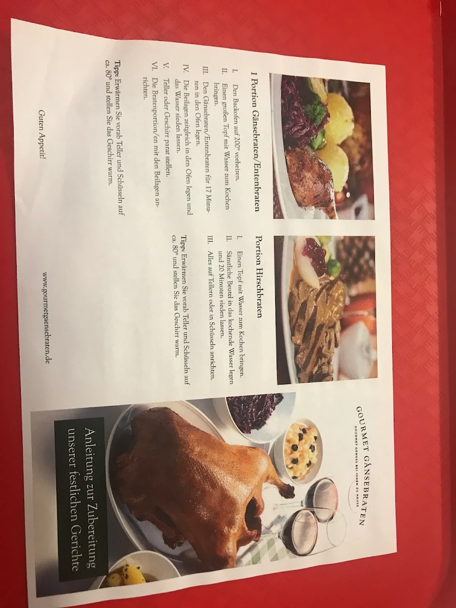 Speisekarte, Brockmann Kantine & Catering