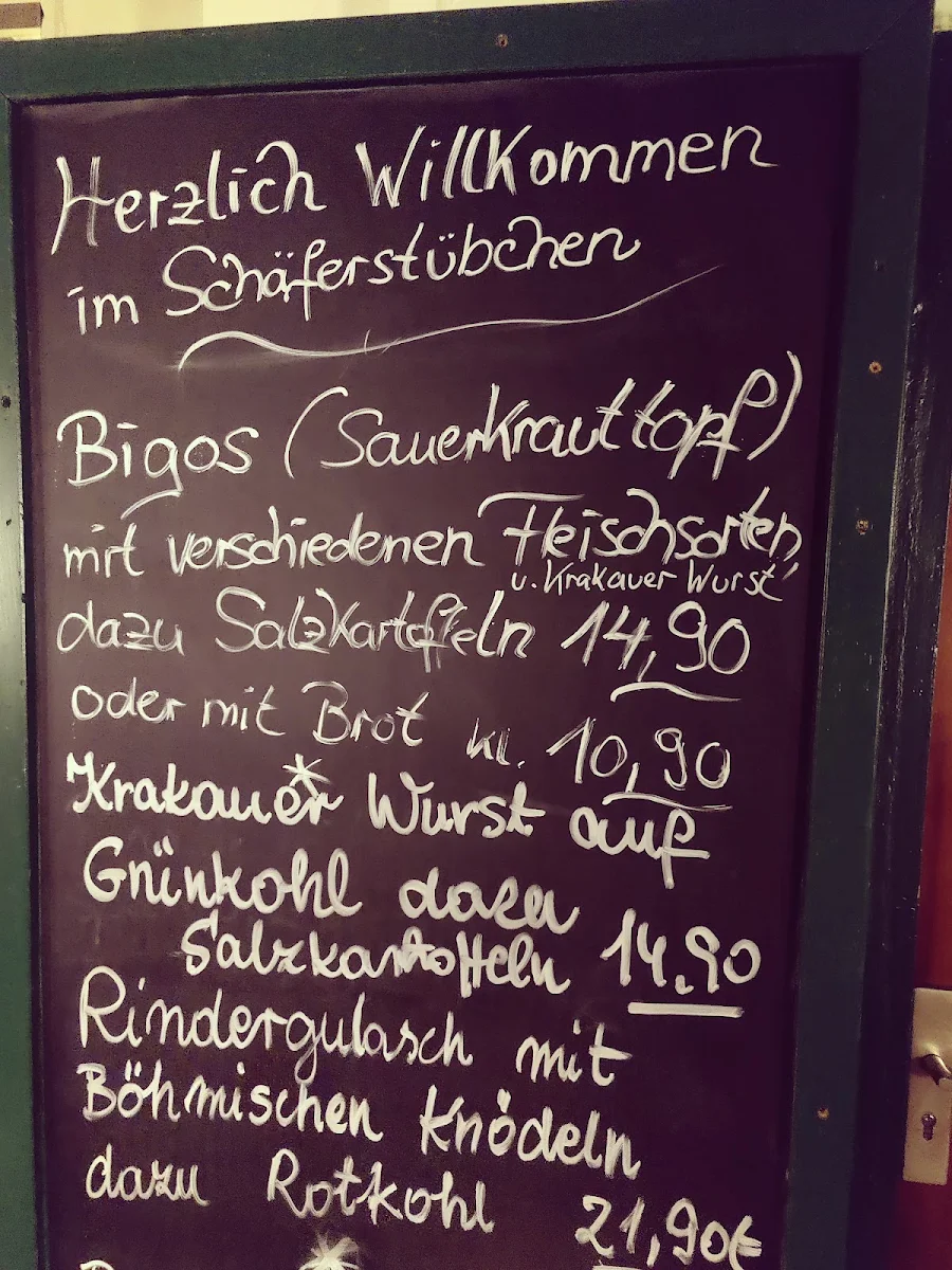 Speisekarte, Schäferstübchen