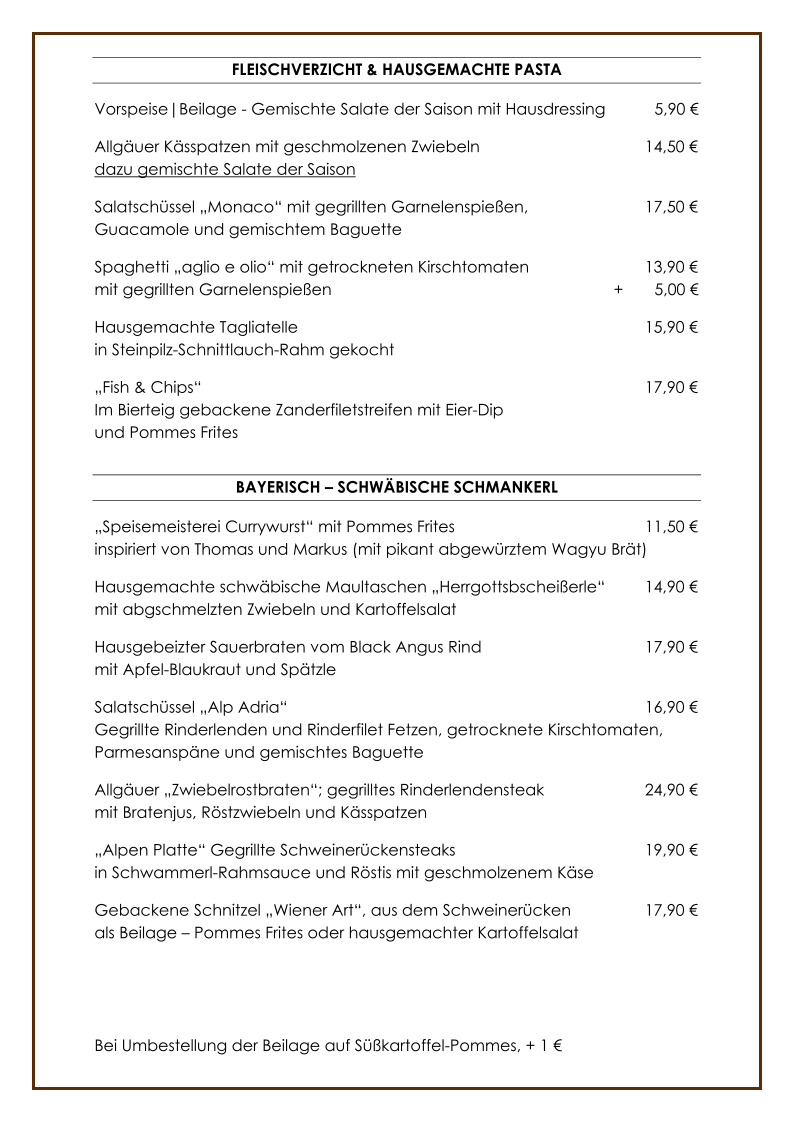Speisekarte photo 1