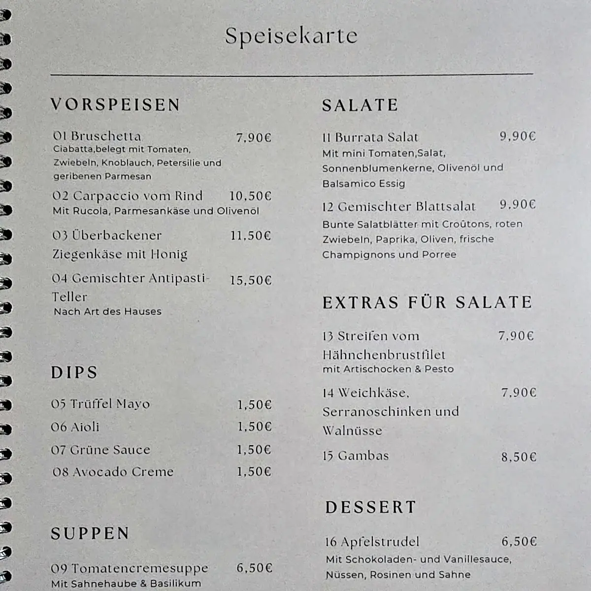 Speisekarte photo 1