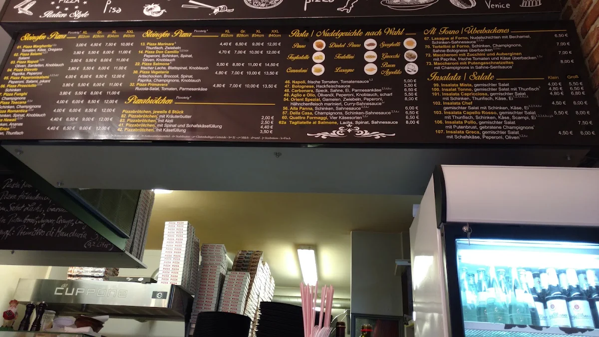 Speisekarte, Pizzeria Capello Rosso
