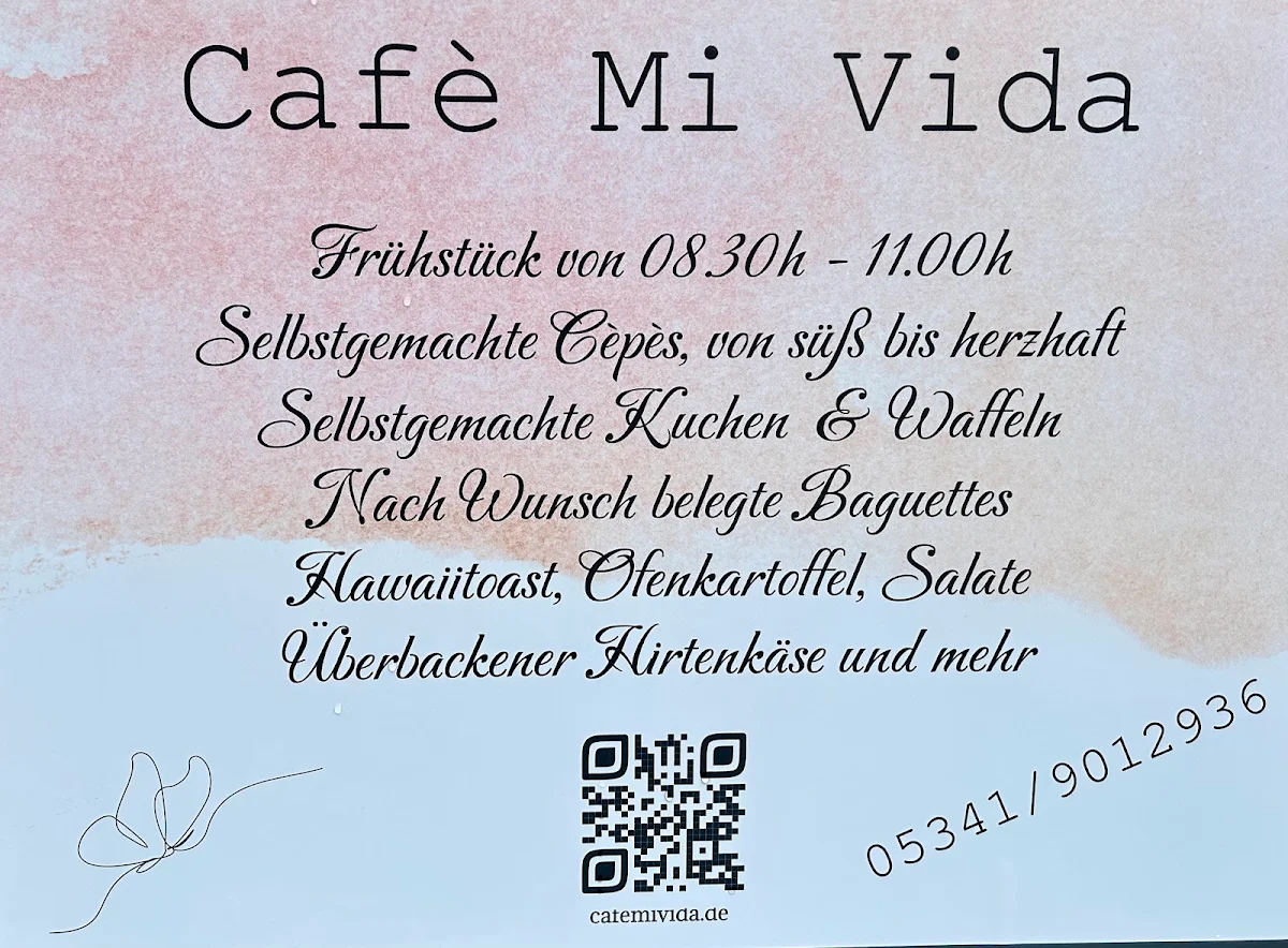 Speisekarte, Cafe Mi Vida