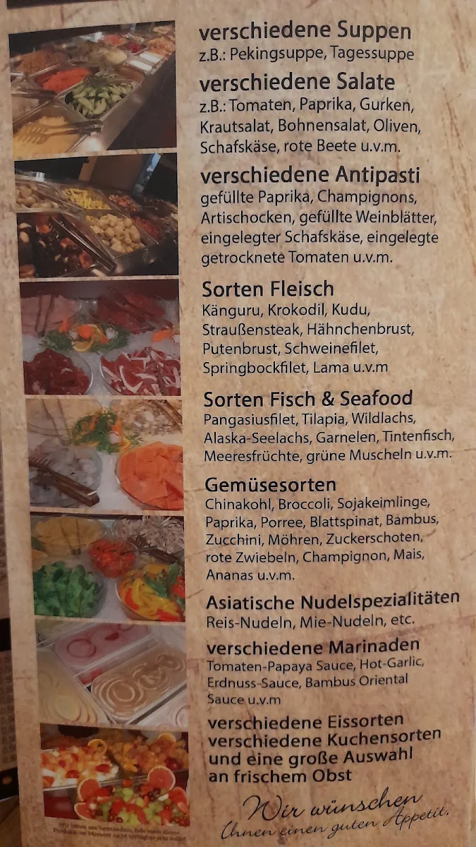 Speisekarte, Mongol Barbecue Restaurant
