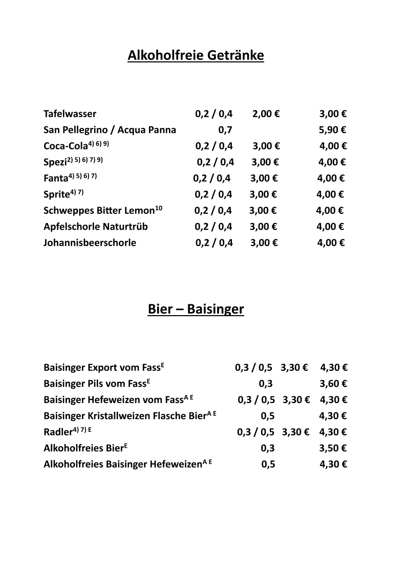 Speisekarte photo 2