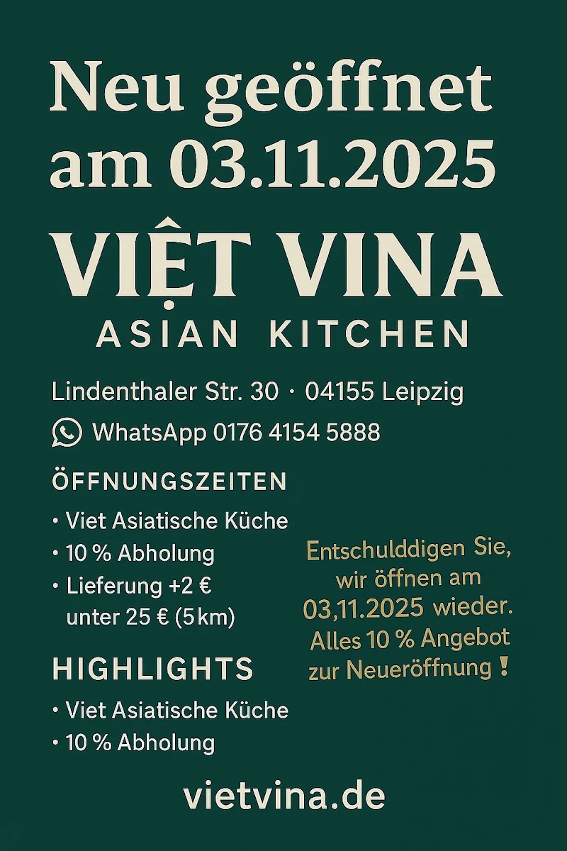 Speisekarte, Viet Vina Asian Kitchen