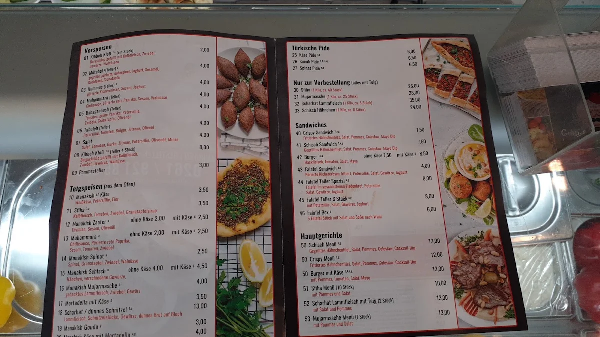 Speisekarte, Restaurant Yamal Alsham