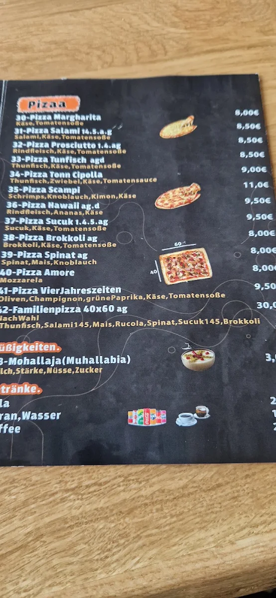 Speisekarte, Restaurant Yamal Alsham
