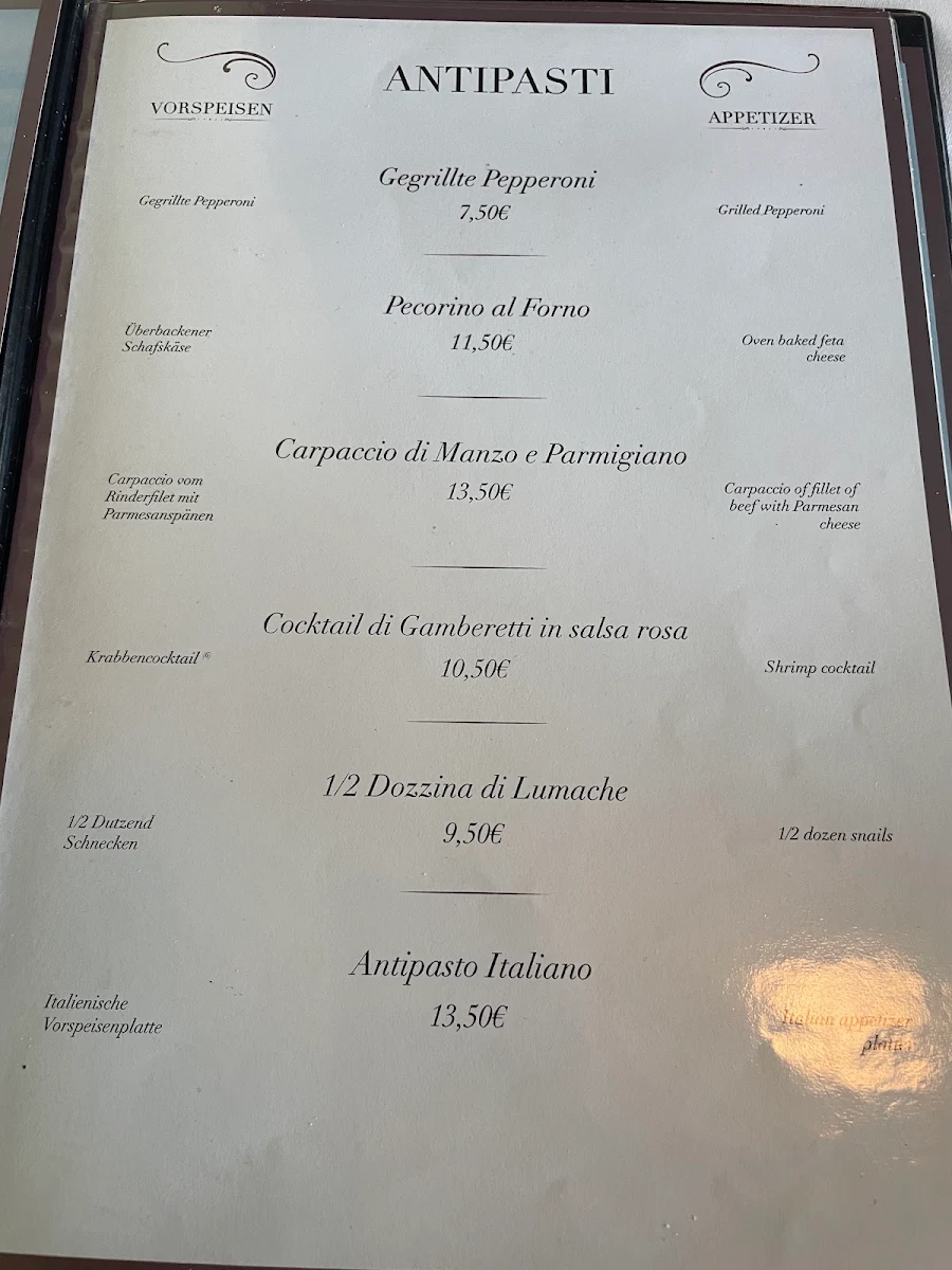 Speisekarte, Pizzeria Holzofen Venezia Kindsbach