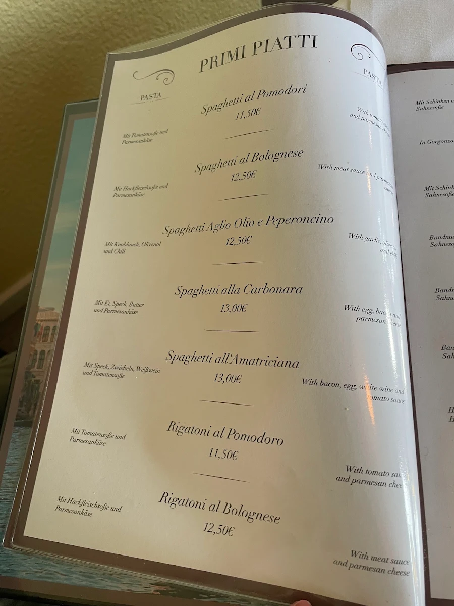 Speisekarte, Pizzeria Holzofen Venezia Kindsbach