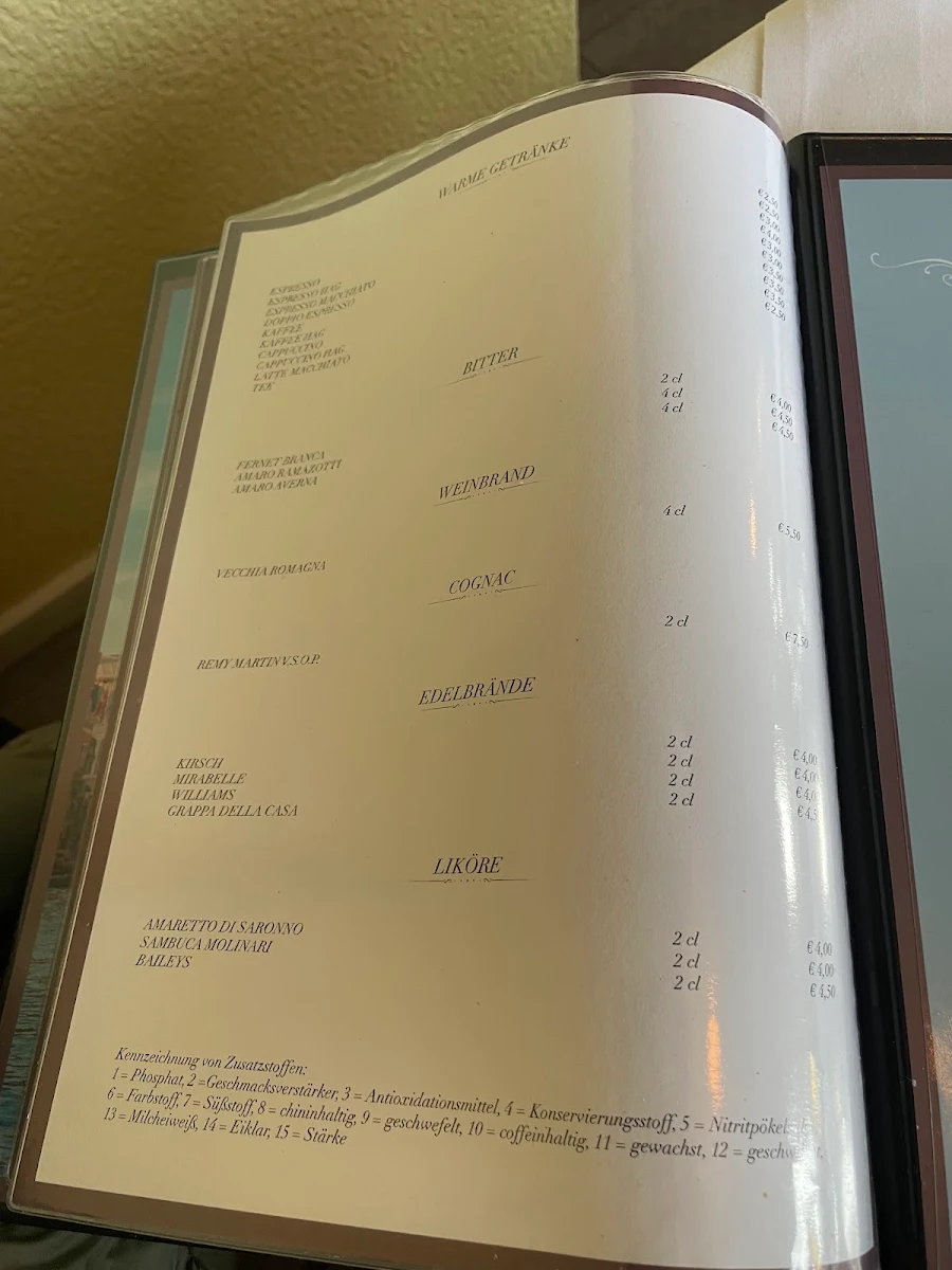 Speisekarte, Pizzeria Holzofen Venezia Kindsbach