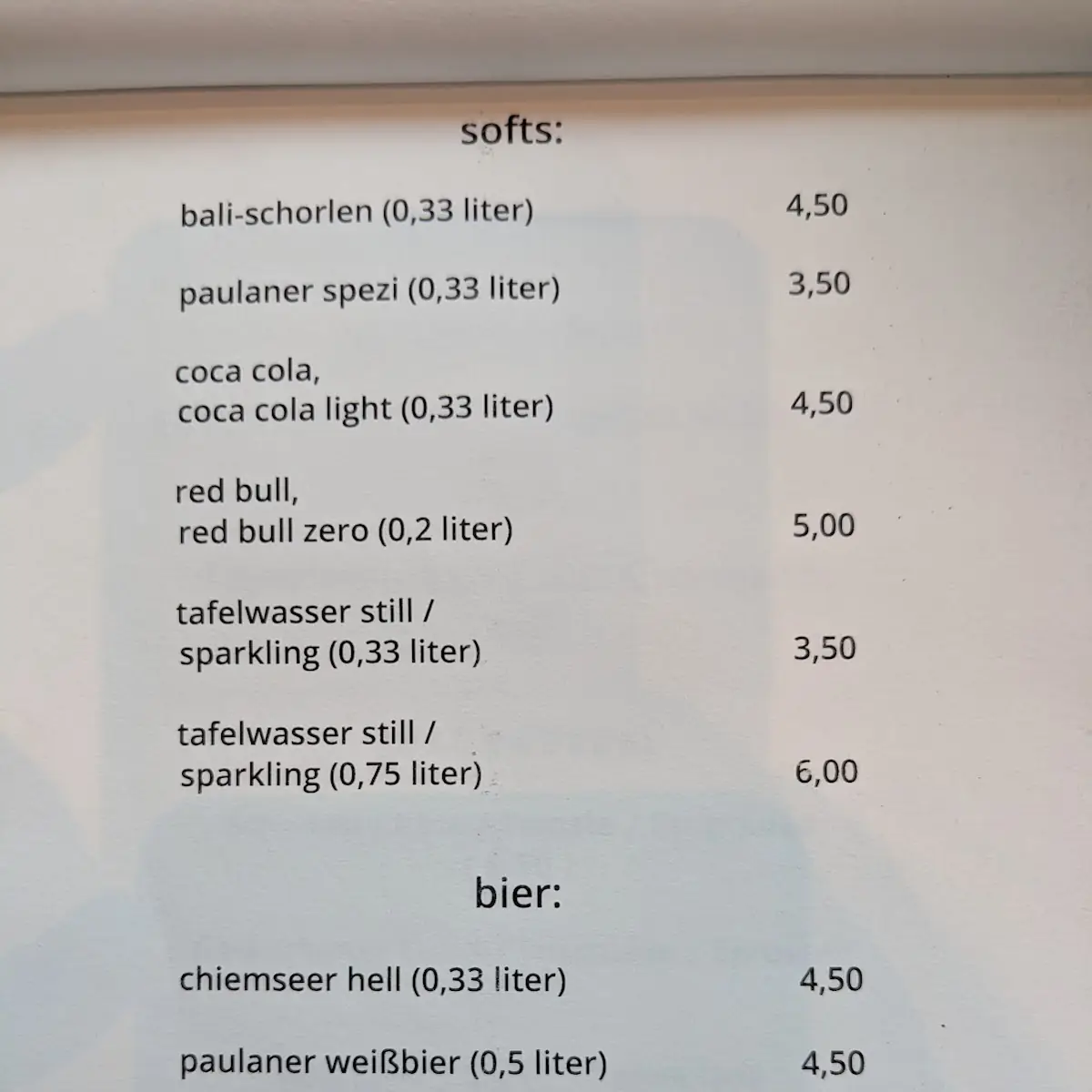 Speisekarte, Restaurant - Lilli P.