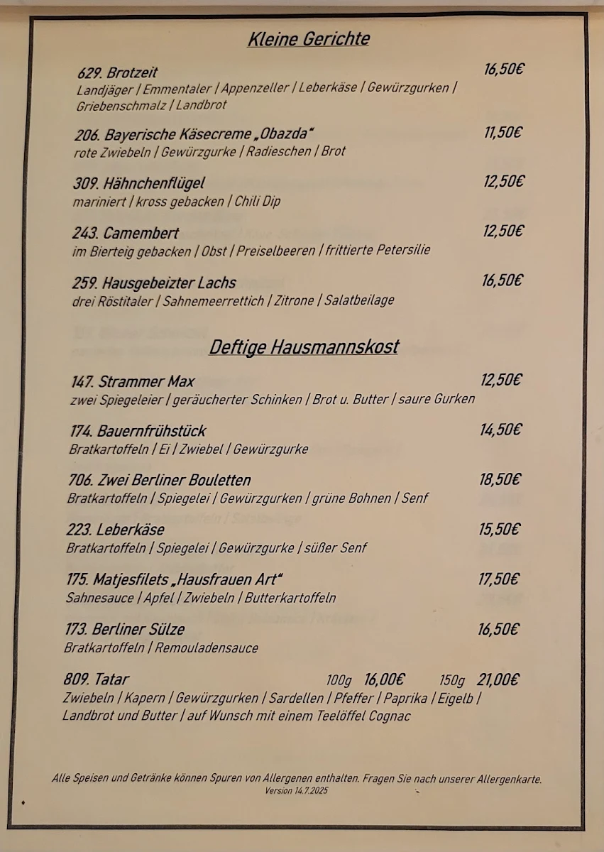 Speisekarte photo 1