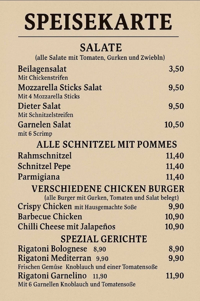 Speisekarte photo 1