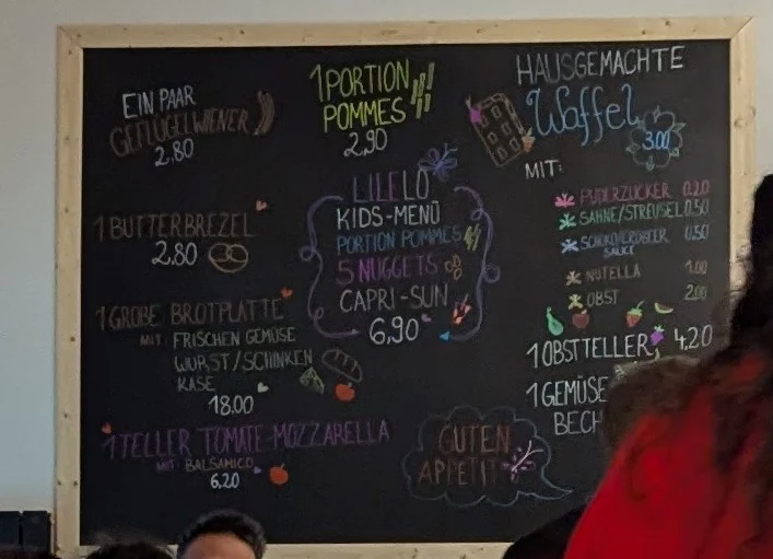 Speisekarte, Kindercafé LILELO