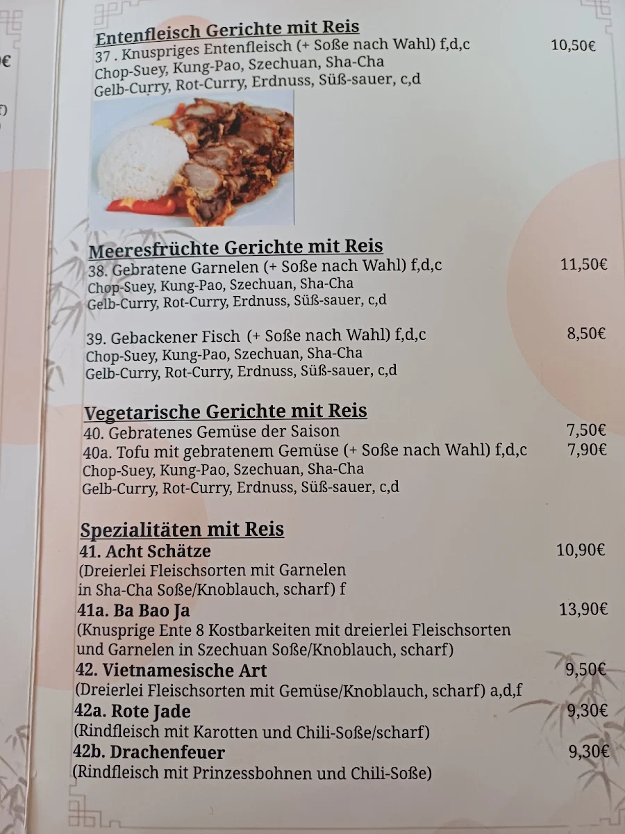 Speisekarte, Restaurant Asia Wok