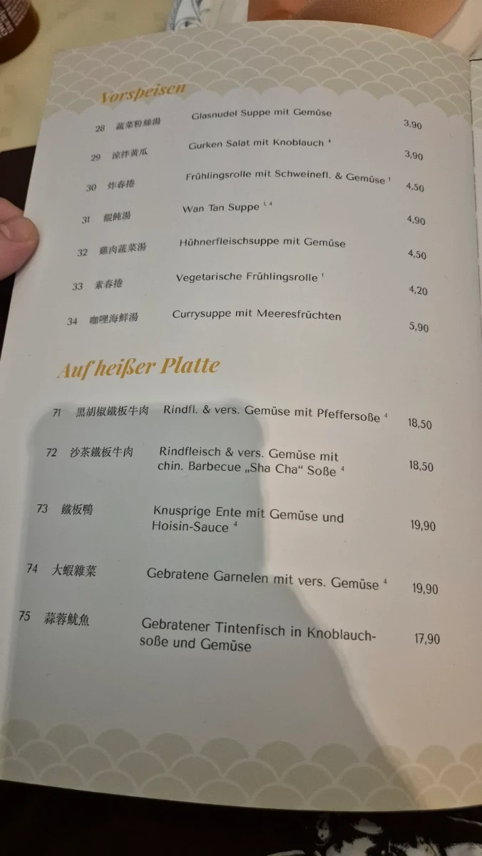 Speisekarte, Dim Sum Gourmet
