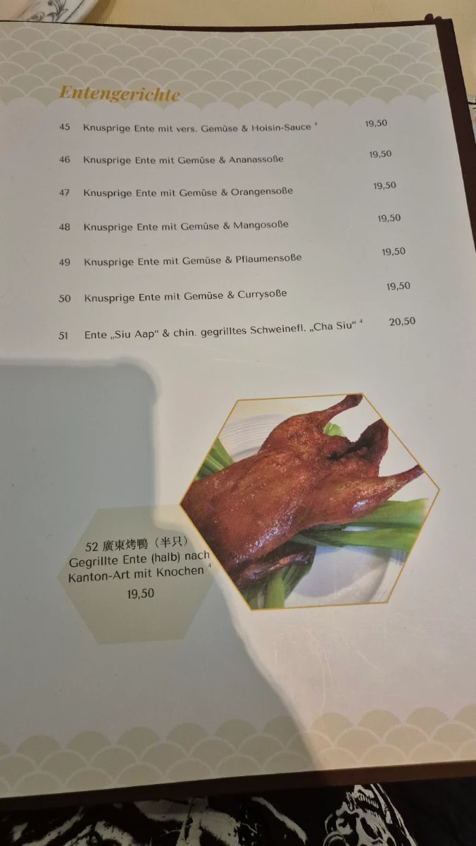 Speisekarte, Dim Sum Gourmet